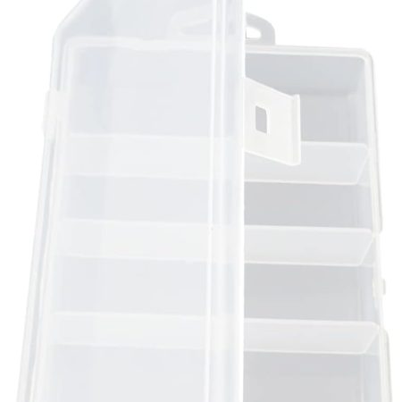 Honbay Clear Visible Plastic Fishing Tackle Accessory Box Fishing Lure Bait Hooks Storage Box Case Container Jewelry Making Findings Organizer Box Storage Container Case (M:7"x4.3"x1.2")
